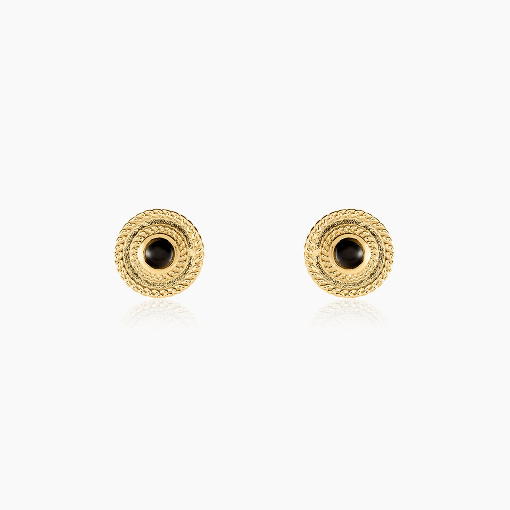 Boucles D'oreilles Puces Aghavni Plaque Or Jaune Agate - Puces Femme | Marc Orian