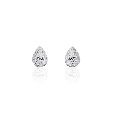 Boucles D'oreilles Puces Sylla Argent Blanc Oxyde De Zirconium - Puces Femme | Marc Orian