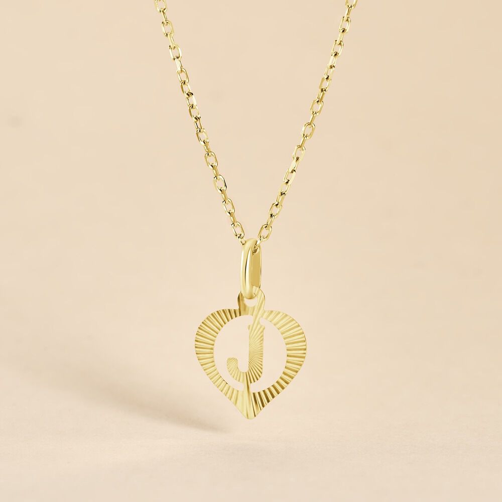 Pendentif Eudocie Coeur Lettre Or Jaune - Pendentifs Famille | Marc Orian
