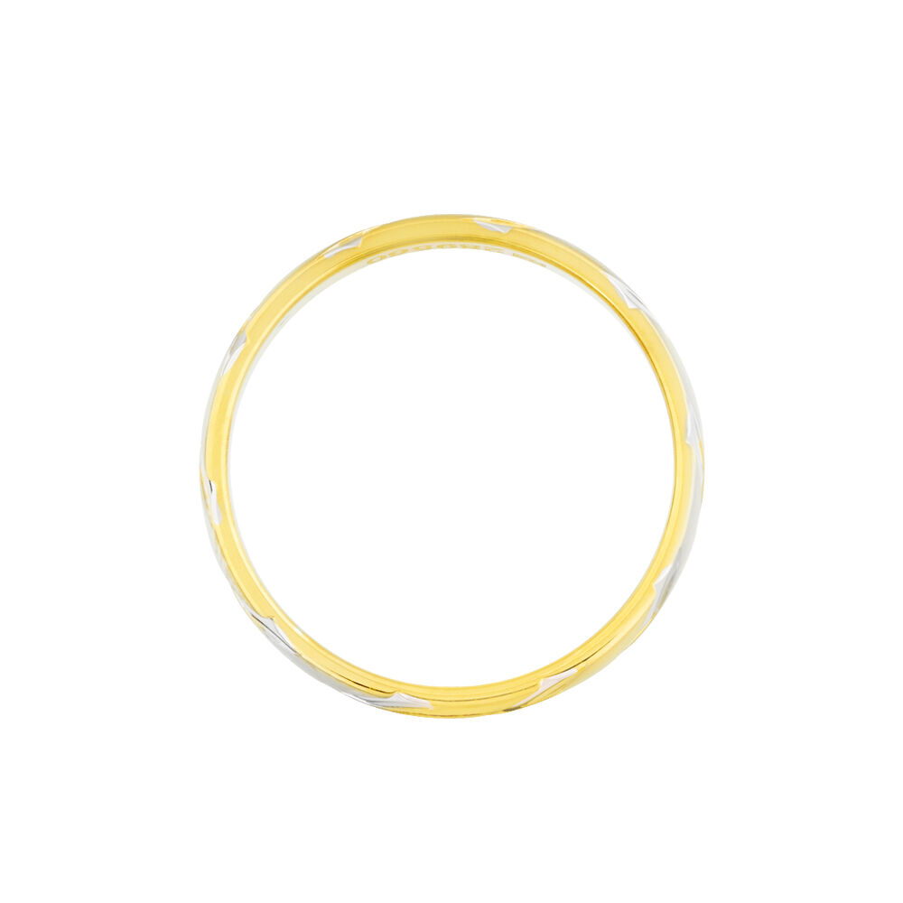 Alliance Strie Fantaisie Demi Jonc Classique Or Bicolore - Alliances duo Unisex | Marc Orian
