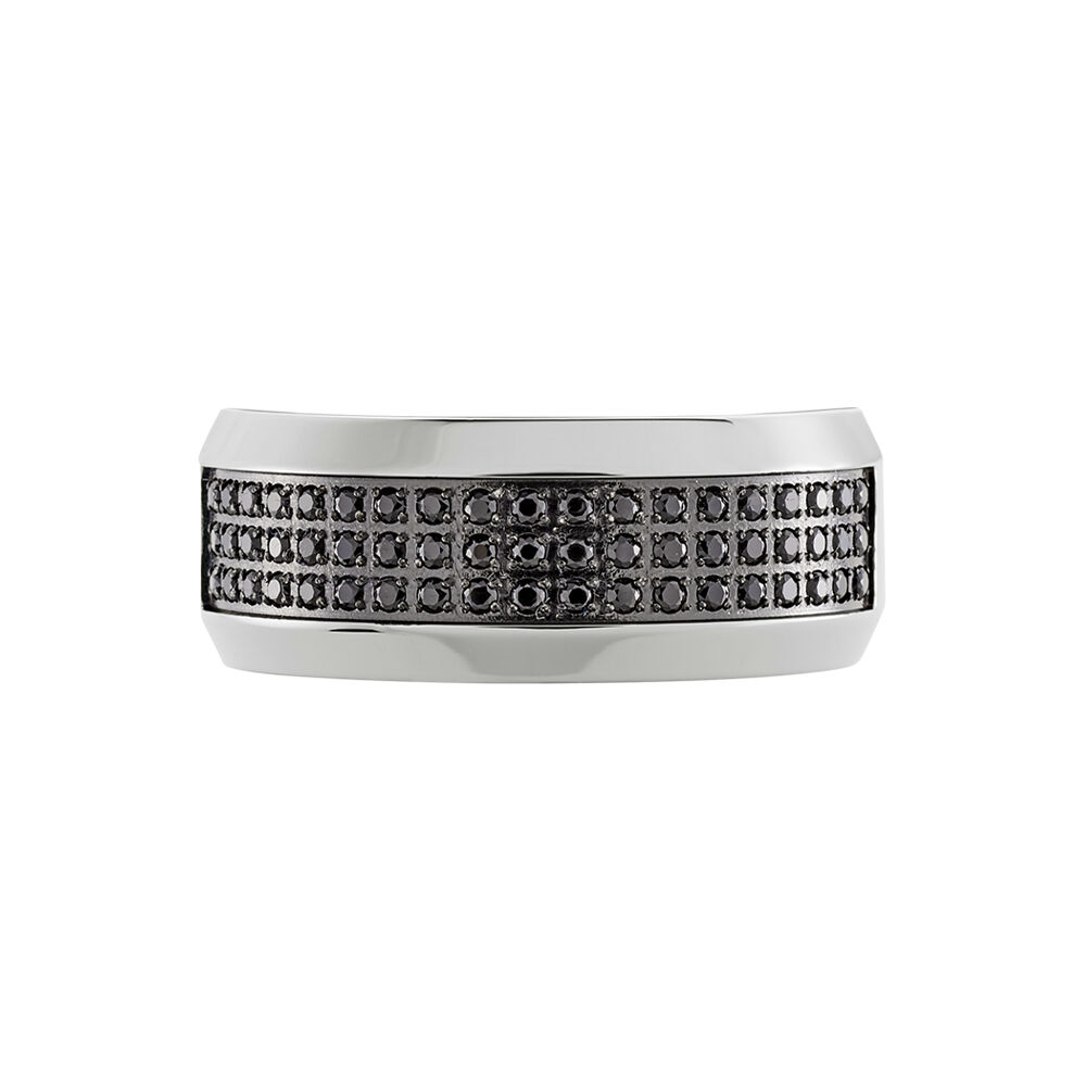 Bague Acier Blanc Tdeg Oxydes De Zirconium - Bagues avec pierre Homme | Marc Orian