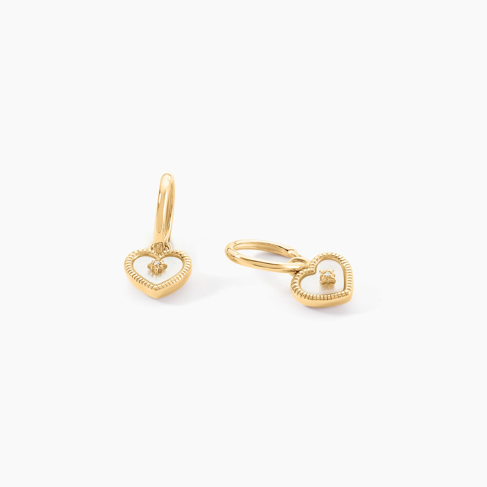 Créoles Bronte Or Jaune Nacre Diamant - Créoles Femme | Marc Orian