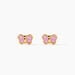 Boucles D'oreilles Puces Papillon Rose Or Jaune - Puces Enfant | Marc Orian