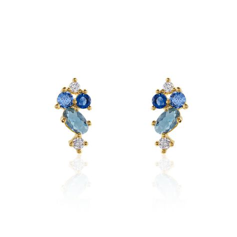 Boucles D'oreilles Puces Plaqué Or Era Pierre De Synthèse - Puces Femme | Marc Orian
