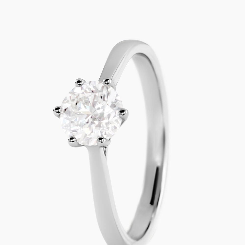 Bague Athena Platine Blanc Diamant - Solitaires Femme | Marc Orian