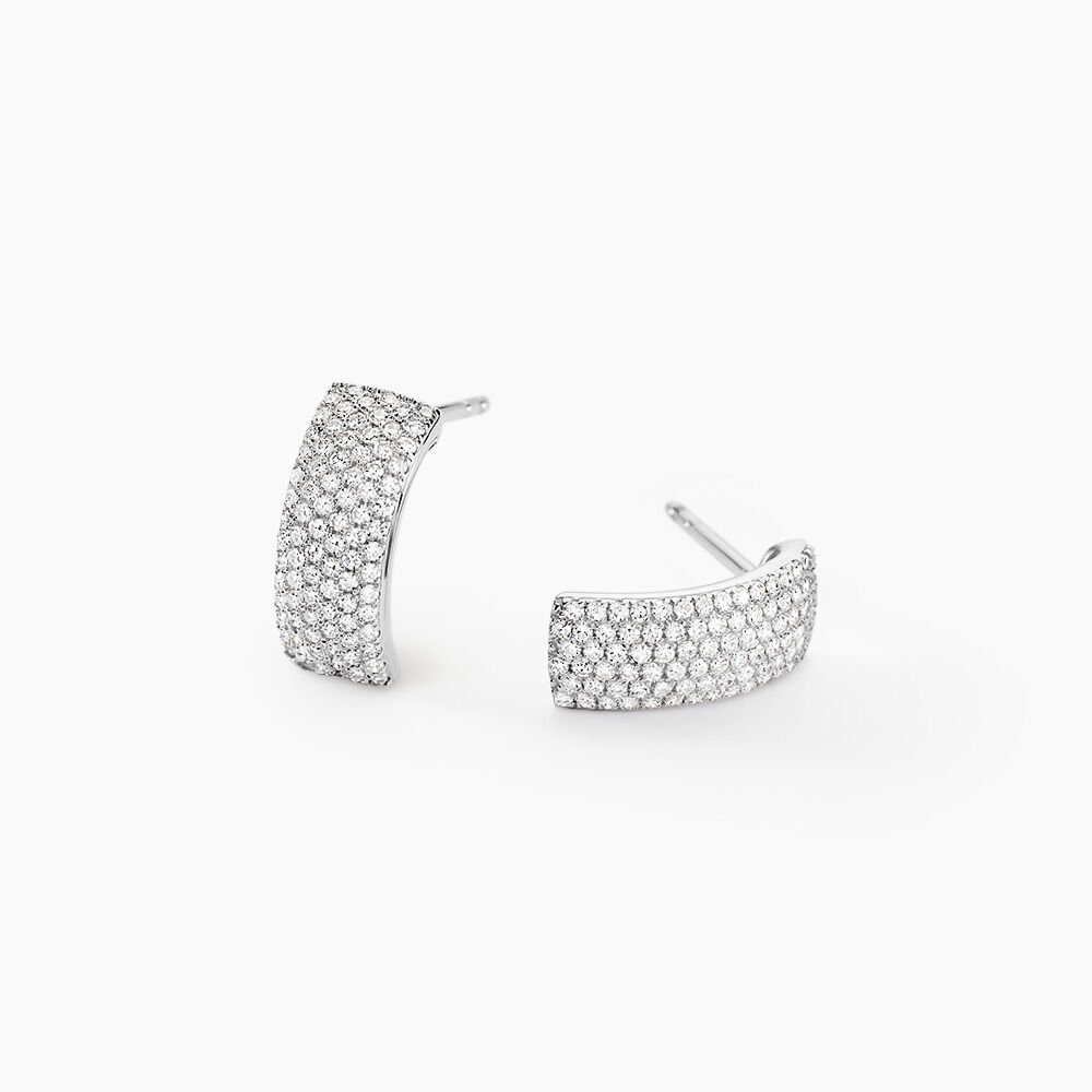 Boucles D'oreilles Puces Charlotte Or Blanc Diamant - Puces Femme | Marc Orian