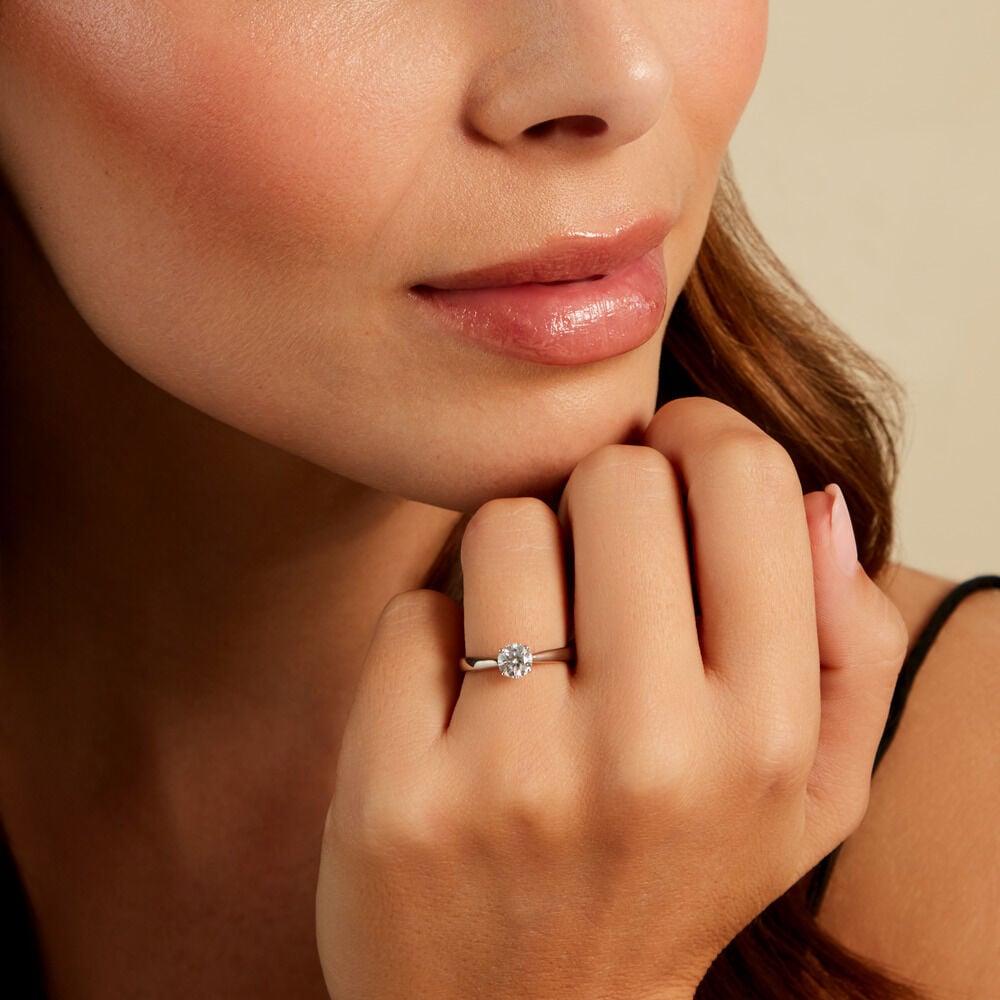 Bague Vicoeuria Ld Platine Blanc Diamant Synth&eacute;tique - Solitaires Femme | Marc Orian