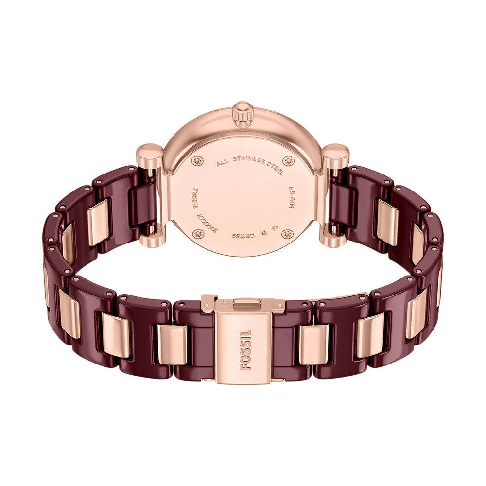 Montre Fossil Carlie 38 Bordeaux - Montres &eacute;tanches Femme | Marc Orian