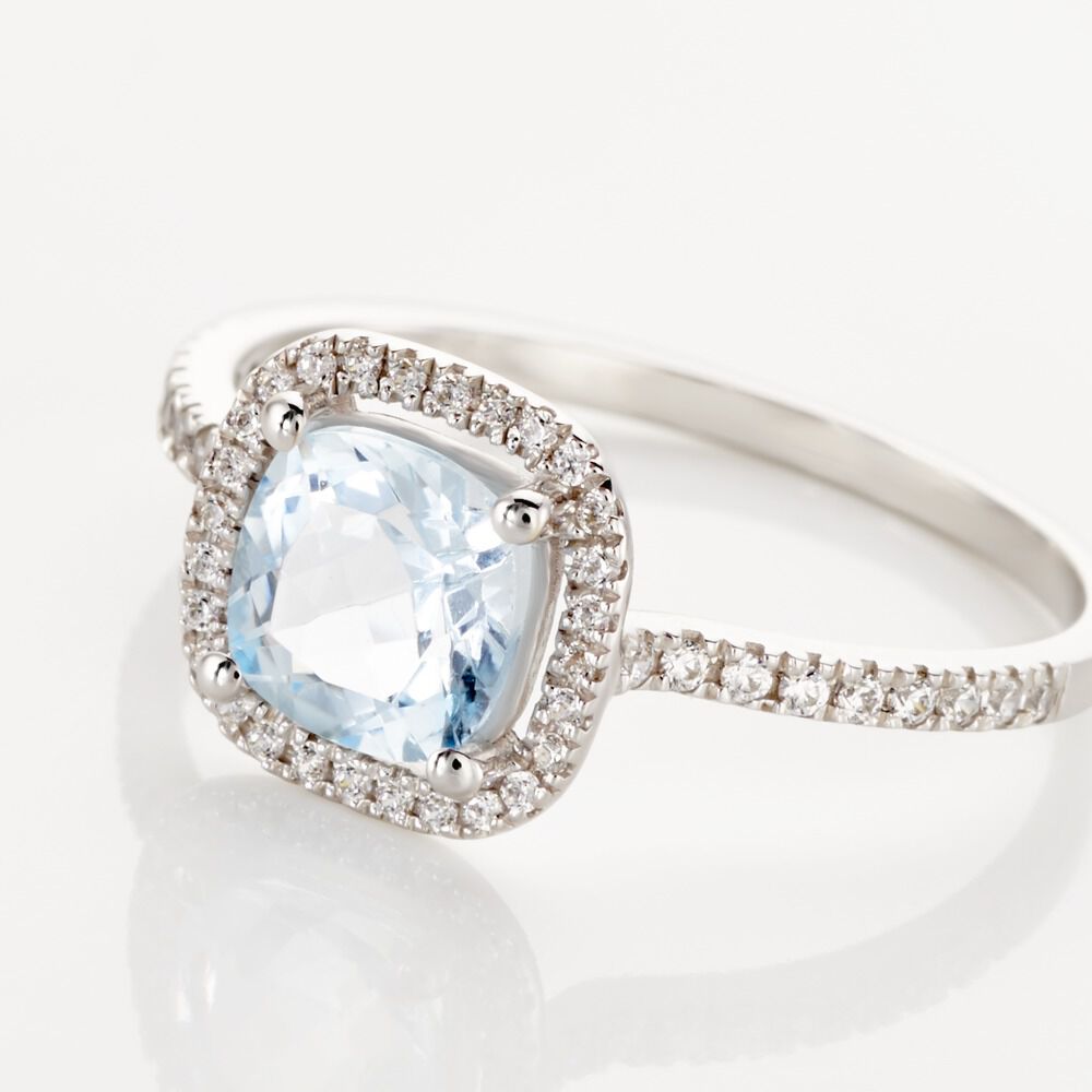 Bague Or Blanc Adrienne Topaze Oxydes De Zirconium - Bagues pierres fines Femme | Marc Orian