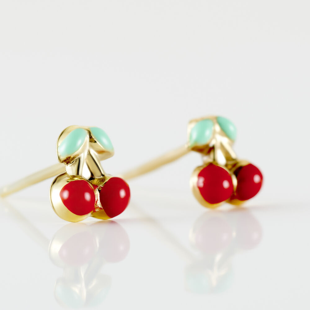 Boucles D'oreilles Puces Or Jaune Helicie Email - Puces Enfant | Marc Orian