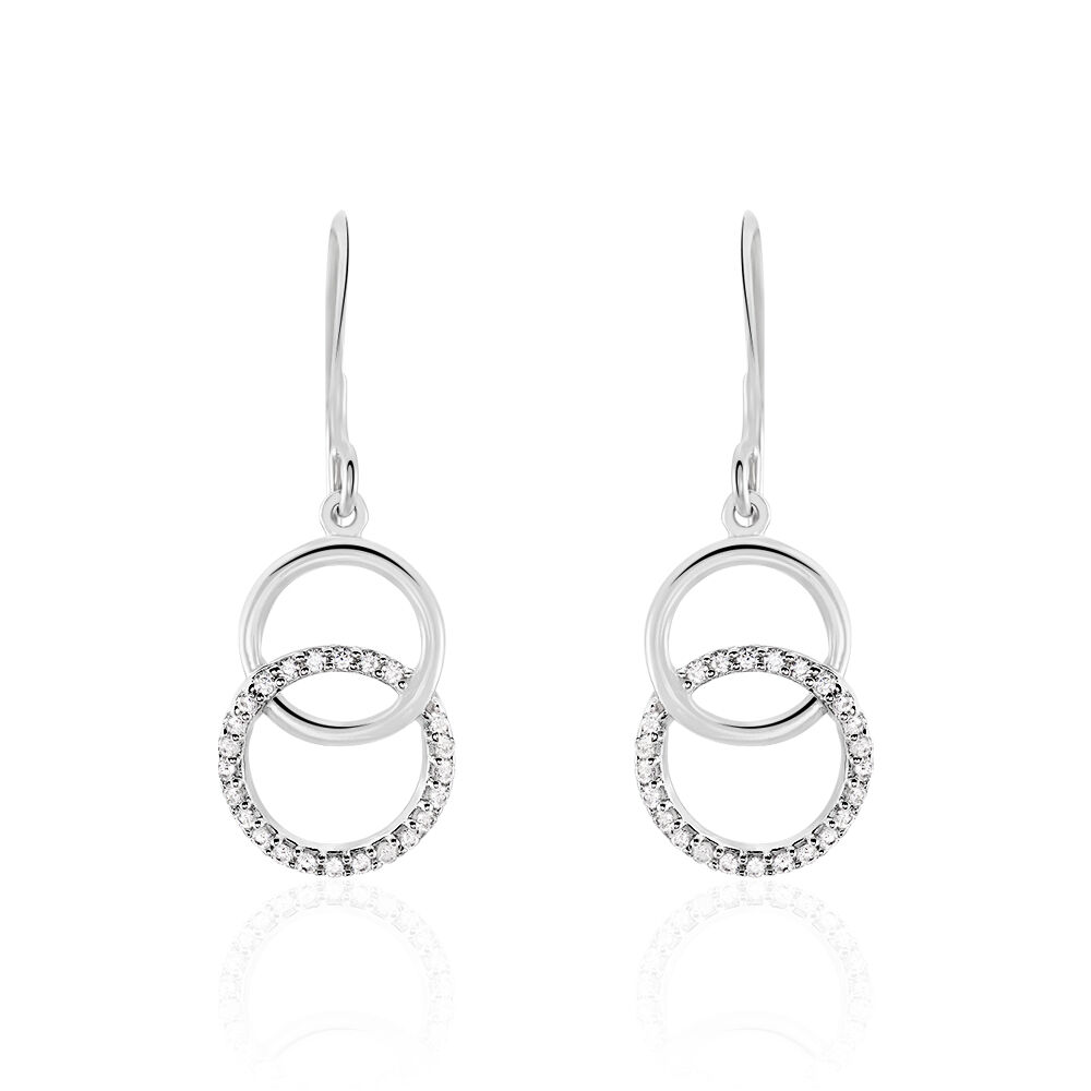 Boucles D'oreilles Pendantes Isabel Argent Blanc Oxyde De Zirconium - Pendantes Femme | Marc Orian