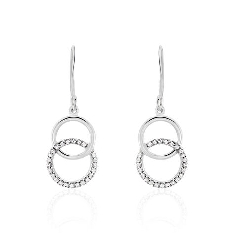 Boucles D'oreilles Pendantes Isabel Argent Blanc Oxyde De Zirconium - Pendantes Femme | Marc Orian