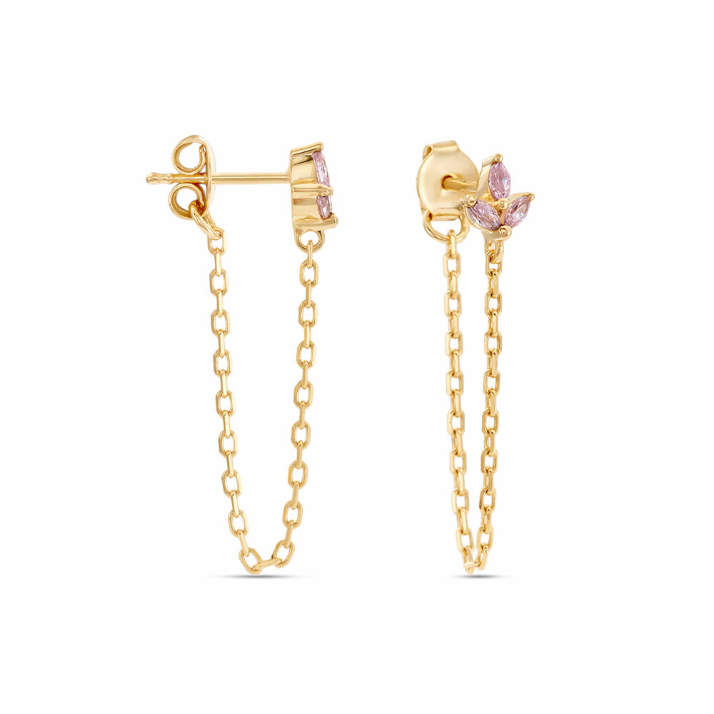 Boucles D'oreilles Pendantes Erma Plaqué Or Doré Oxyde De Zirconium - Pendantes Femme | Marc Orian