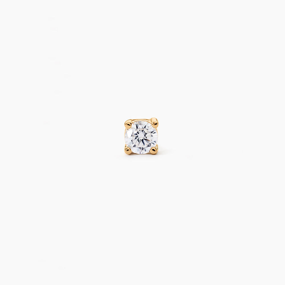 Boucle D'oreille Puce Unitaire Adam Plaqu&eacute; Or Jaune Oxyde De Zirconium - Puces Homme | Marc Orian