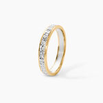 Alliance Grain De Folie Diamantee Ruban Plat Or Bicolore - Alliances duo Unisex | Marc Orian