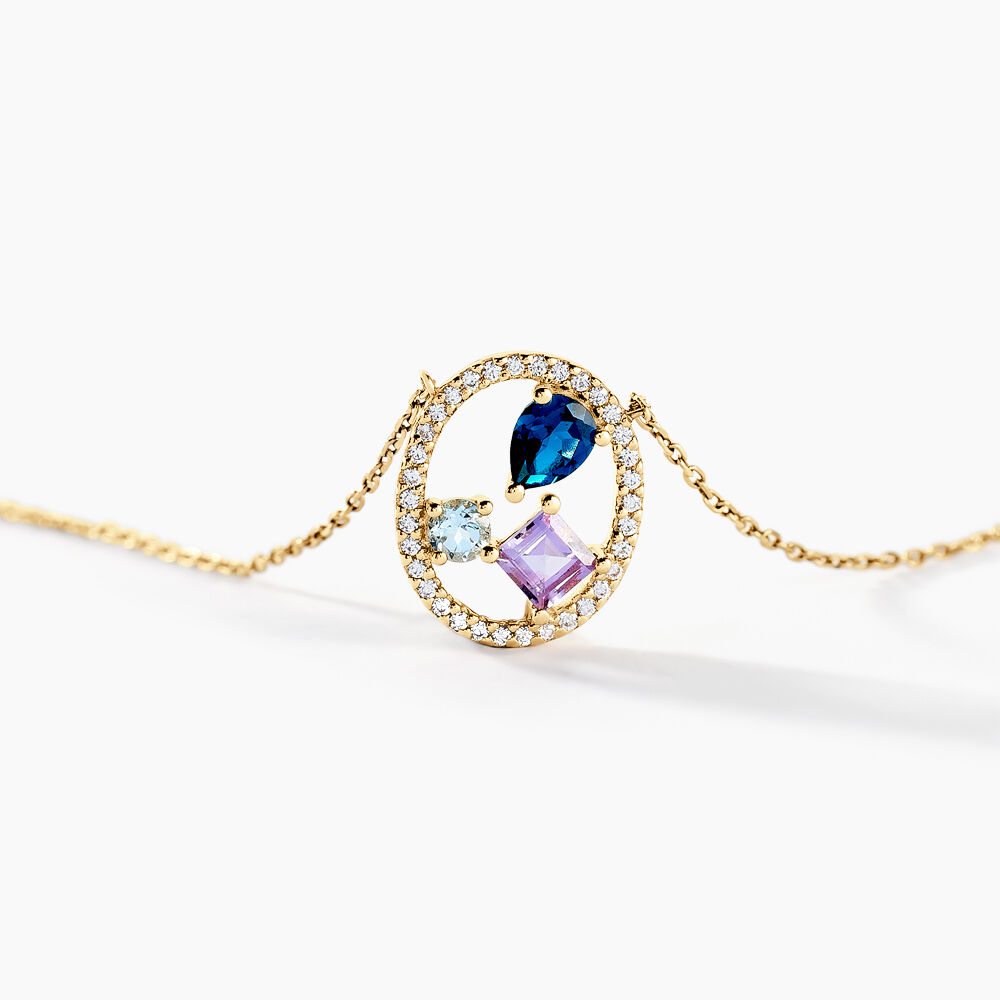 Collier Garden Or Jaune Topaze Am&eacute;thyste - Colliers avec pierres Femme | Marc Orian