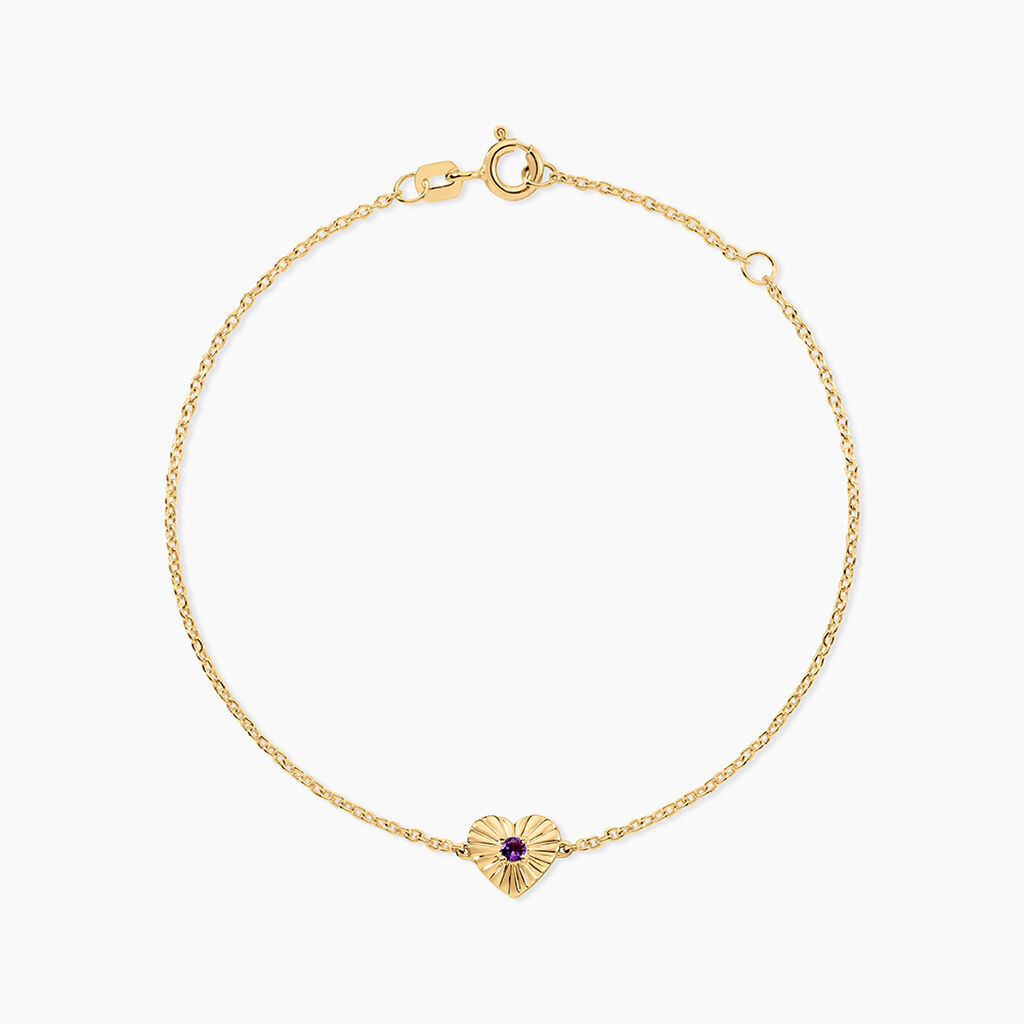 Bracelet Bengta Argent Dor&eacute; A L'Or 750/1000 Am&eacute;thyste - Bracelets cha&icirc;nes Femme | Marc Orian