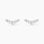 Boucles D'oreilles Puces Zuina Argent Blanc Oxyde De Zirconium - Puces Femme | Marc Orian