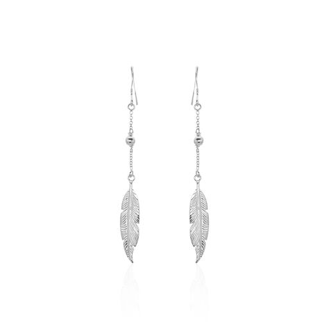 Boucles D'oreilles Pendantes Aliza Argent Blanc - Pendantes Femme | Marc Orian