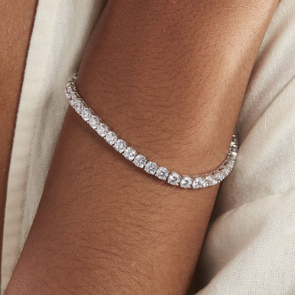 Bracelet Tennis Argent Blanc Oxyde De Zirconium - Bracelets cha&icirc;nes Femme | Marc Orian
