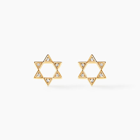 Boucles D'oreilles Puces Isak Or Jaune Diamant - Boucles d'oreilles pierres précieuses Femme | Marc Orian