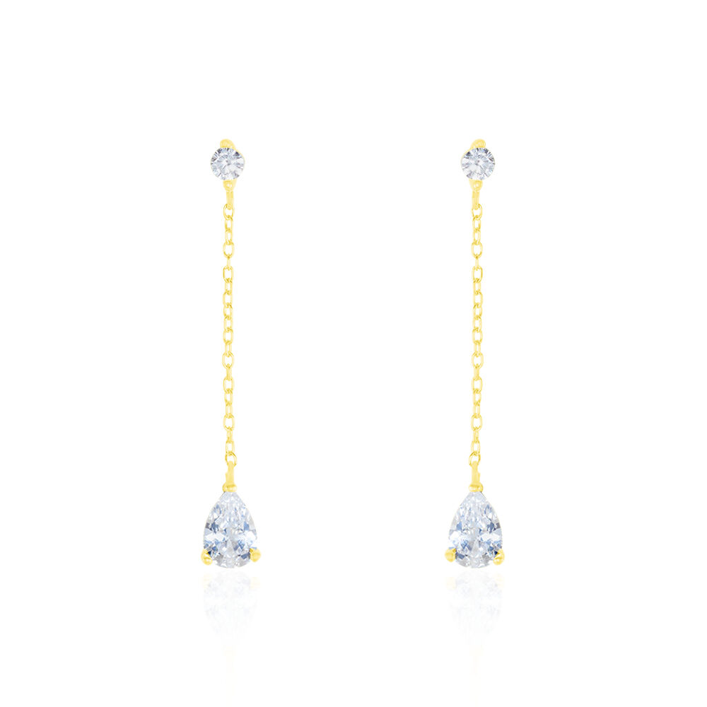 Boucles D'oreilles Pendantes Regane Or Jaune Oxyde De Zirconium - Pendantes Femme | Marc Orian
