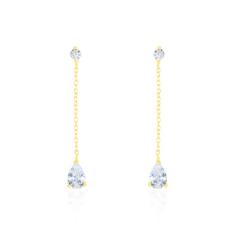 Boucles D'oreilles Pendantes Regane Or Jaune Oxyde De Zirconium - Pendantes Femme | Marc Orian
