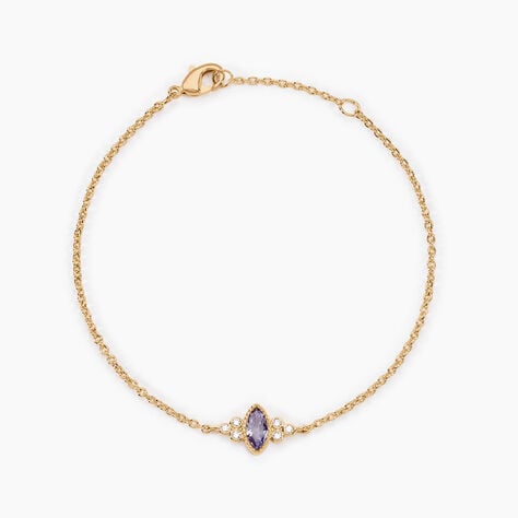 Bracelet Azel Plaque Or Jaune Oxyde De Zirconium - Bracelets fantaisie Femme | Marc Orian