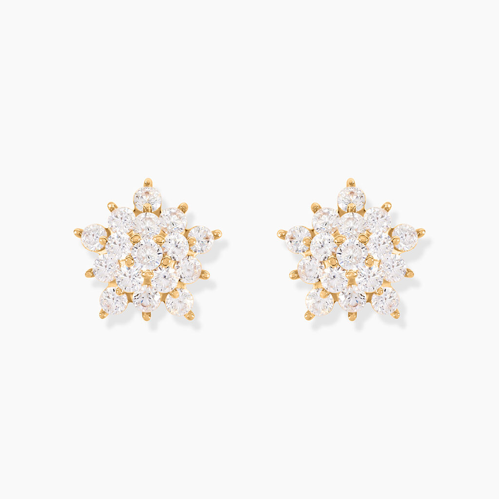 Boucles D'oreilles Puces Bleuenn Plaqu&eacute; Or Jaune Oxyde De Zirconium - Puces Femme | Marc Orian