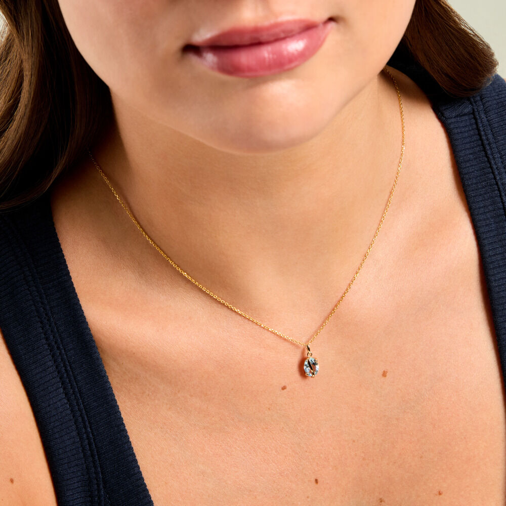 Pendentif Prudencia Argent Dor&eacute; A L'Or 750/1000 Topaze - Bijoux fantaisie Femme | Marc Orian