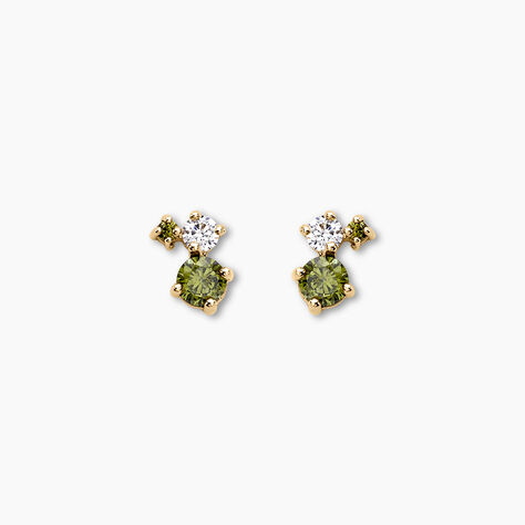 Boucles D'oreilles Puces Sharleen Plaqué Or Jaune Oxyde De Zirconium - Puces Femme | Marc Orian