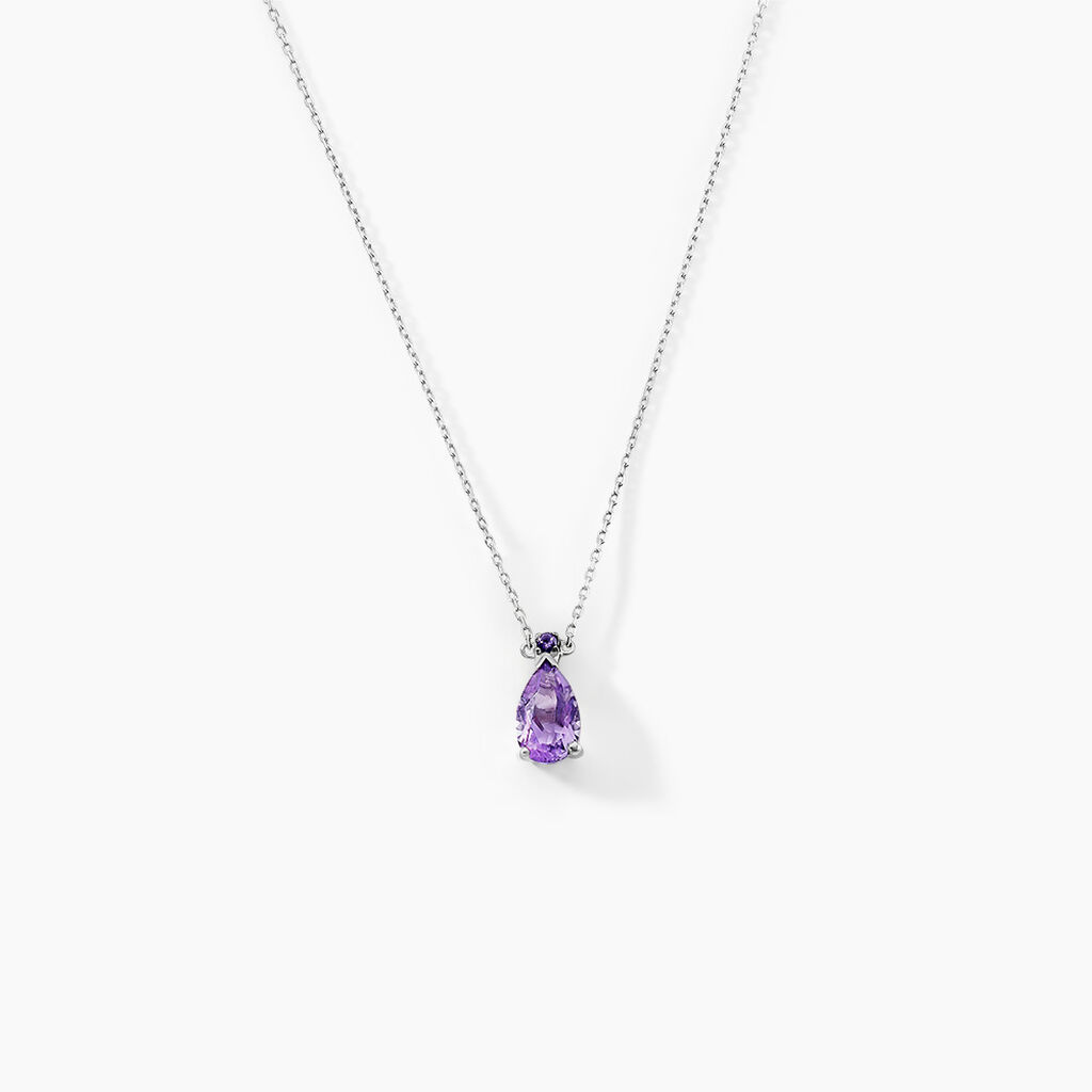Collier Yrene Or Blanc Amethyste - Colliers avec pierres Femme | Marc Orian