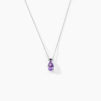 Collier Yrene Or Blanc Amethyste