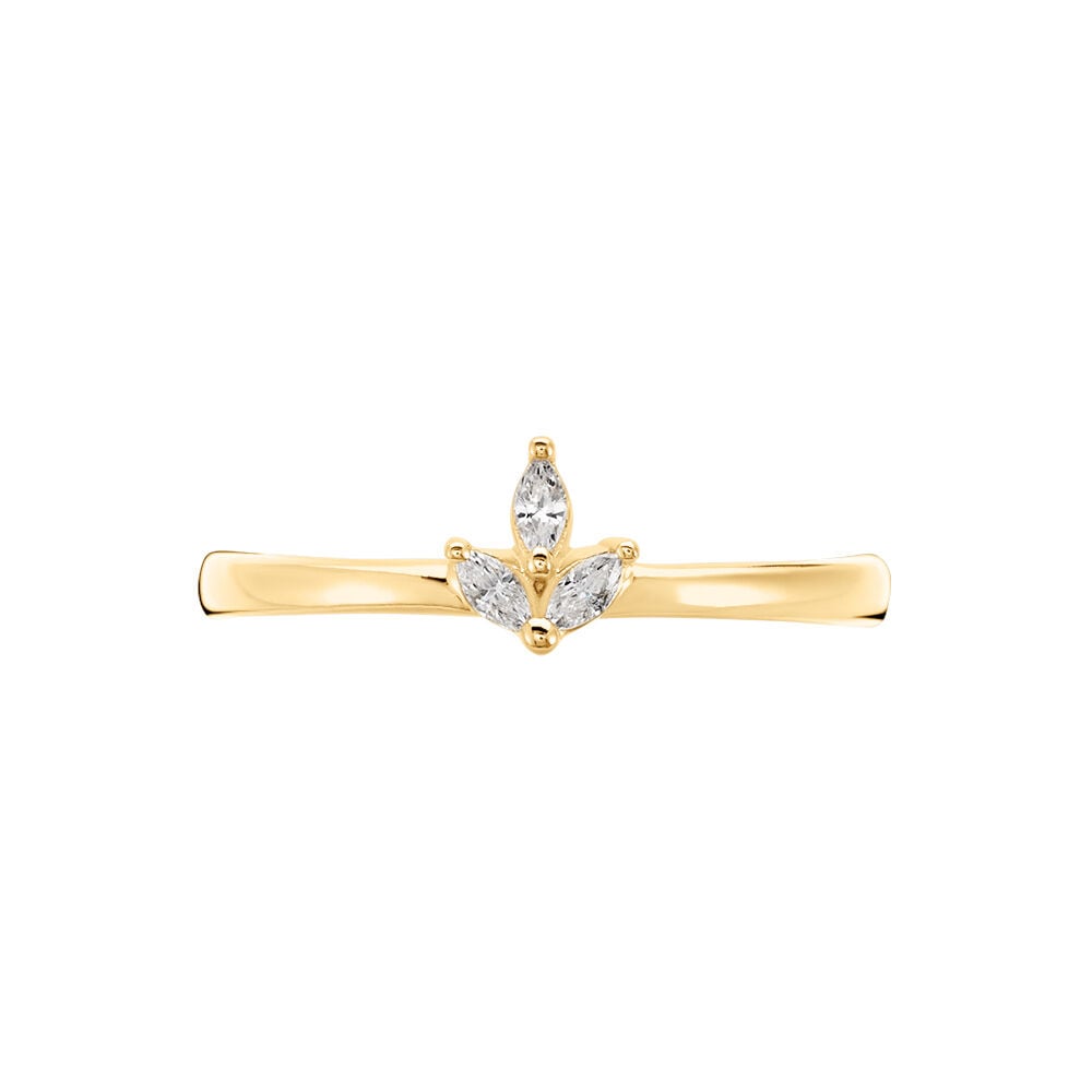 Bague Erma Plaqué Or Doré Oxyde De Zirconium - Bagues avec pierre Femme | Marc Orian