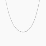 Cha&icirc;ne Igoa Maille For&ccedil;at Diamantee Or Blanc - Chaines Femme | Marc Orian