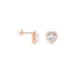 Boucles D'oreilles Puces Calvi Argent Rose Oxyde De Zirconium - Puces Femme | Marc Orian