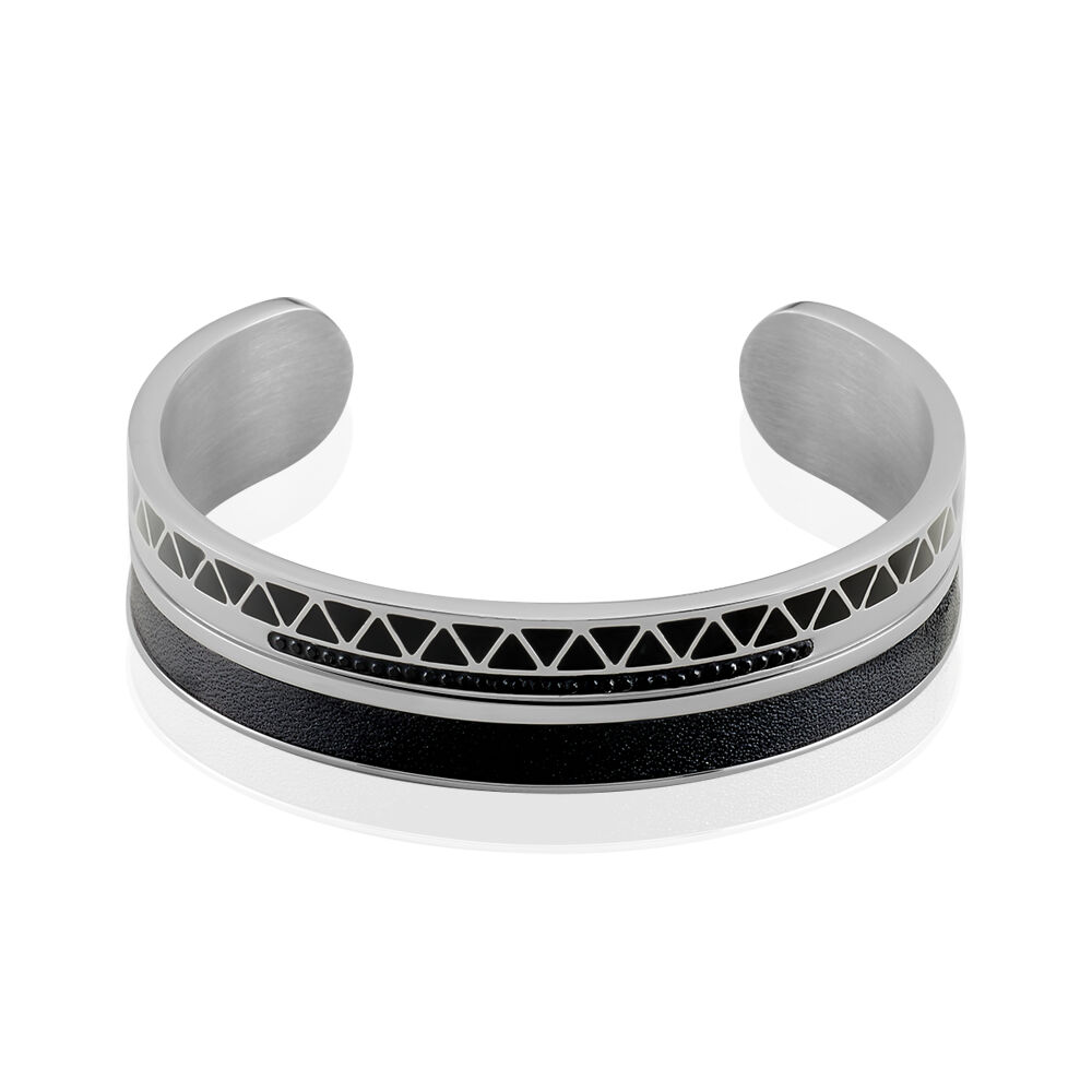 Bracelet Jonc Imagine Victoriano Acier Blanc Strass - Bracelets cuir Femme | Marc Orian