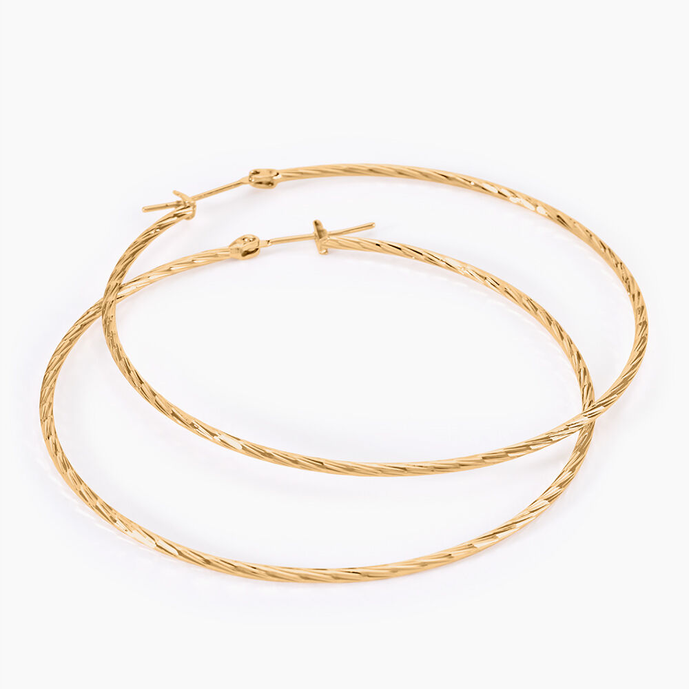 Cr&eacute;oles Anusha Plaqu&eacute; Or Jaune - Grosses cr&eacute;oles Femme | Marc Orian