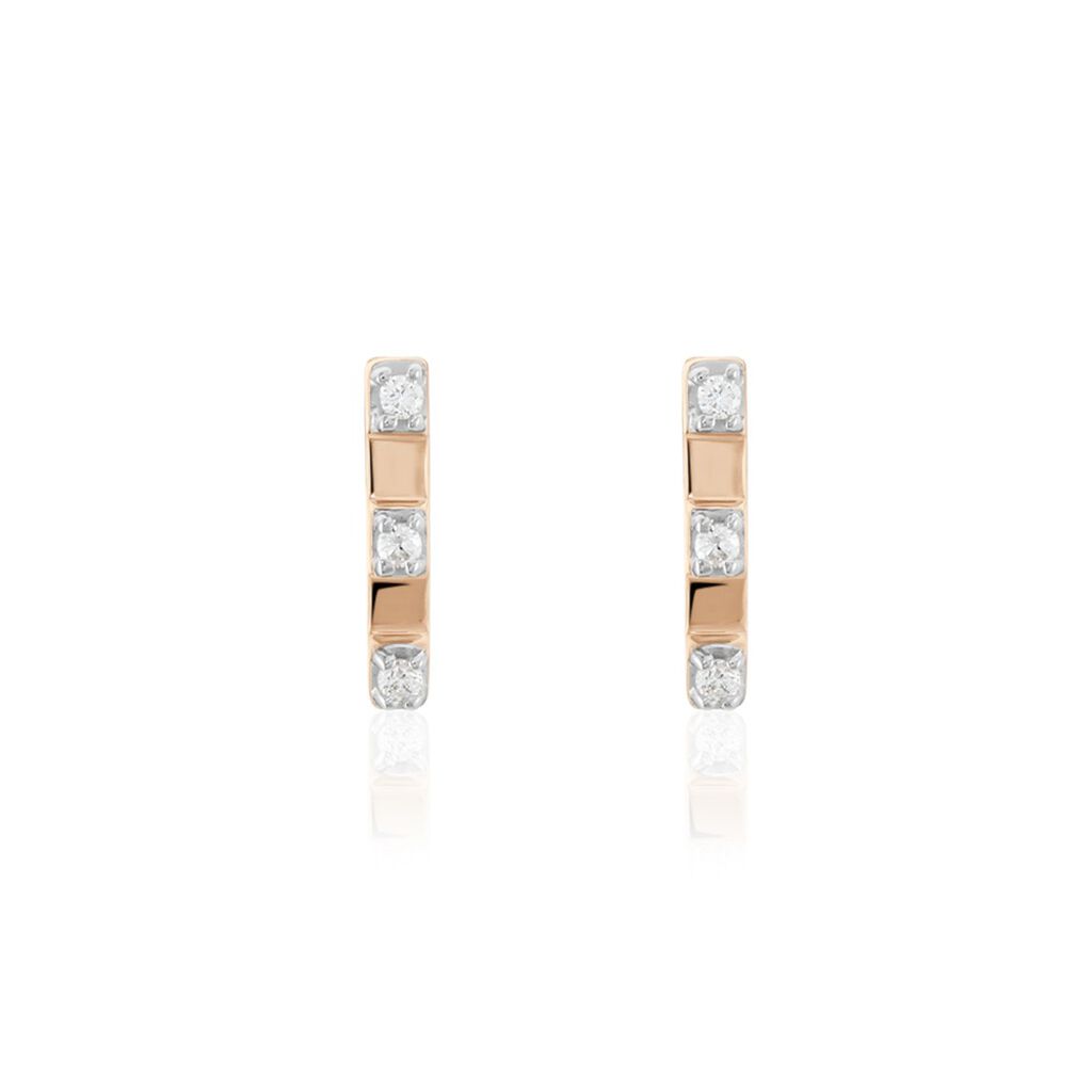 Boucles D'oreilles Puces Argent Rose Donny Oxydes De Zirconium - Puces Femme | Marc Orian