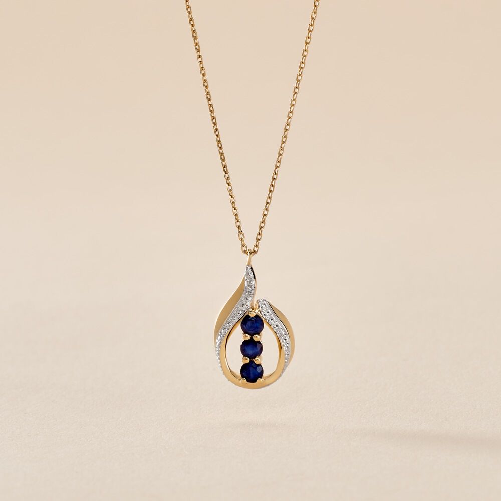 Collier Aurora Or Jaune Saphir Et Diamant - Colliers avec pierres Femme | Marc Orian