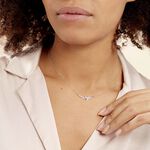 Collier Eva Or Blanc Topaze Et Oxyde De Zirconium - Colliers avec pierres Femme | Marc Orian