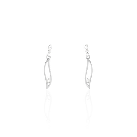 Boucles D'oreilles Pendantes Ysanna Or Blanc Oxyde De Zirconium - Pendantes Femme | Marc Orian