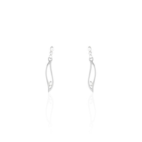 Boucles D'oreilles Pendantes Ysanna Or Blanc Oxyde De Zirconium - Boucles d'oreilles Pendantes Femme | Marc Orian