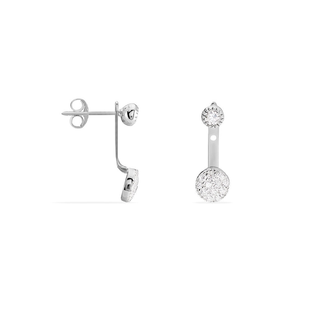 Bijoux D'oreilles J&eacute;lanie Argent Blanc Oxyde De Zirconium - Piercings d'oreilles Femme | Marc Orian