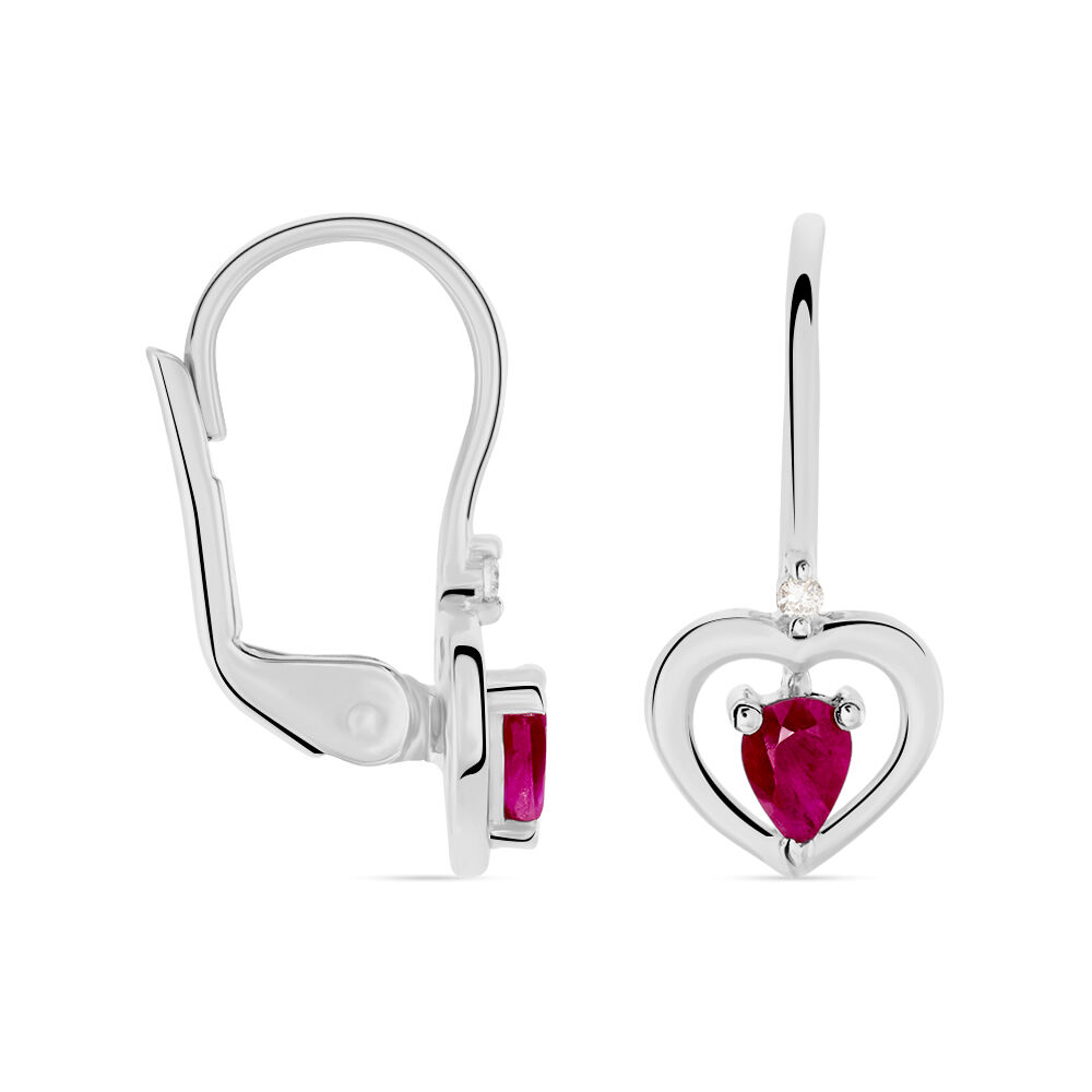 Boucles D'oreilles Danilo Or Blanc Rubis -  Femme | Marc Orian