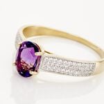 Bague Solitaire Crista Or Jauneamethyste Et Oxyde - Bagues pierres fines Femme | Marc Orian