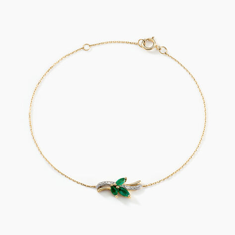 Bracelet Angie Or Jaune Emeraude Diamant - Bracelets cha&icirc;nes Femme | Marc Orian