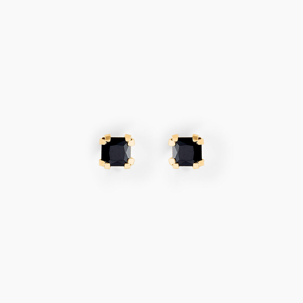 Boucles D'oreilles Puces Doreen Carre Or Jaune Oxyde De Zirconium - Puces Femme | Marc Orian