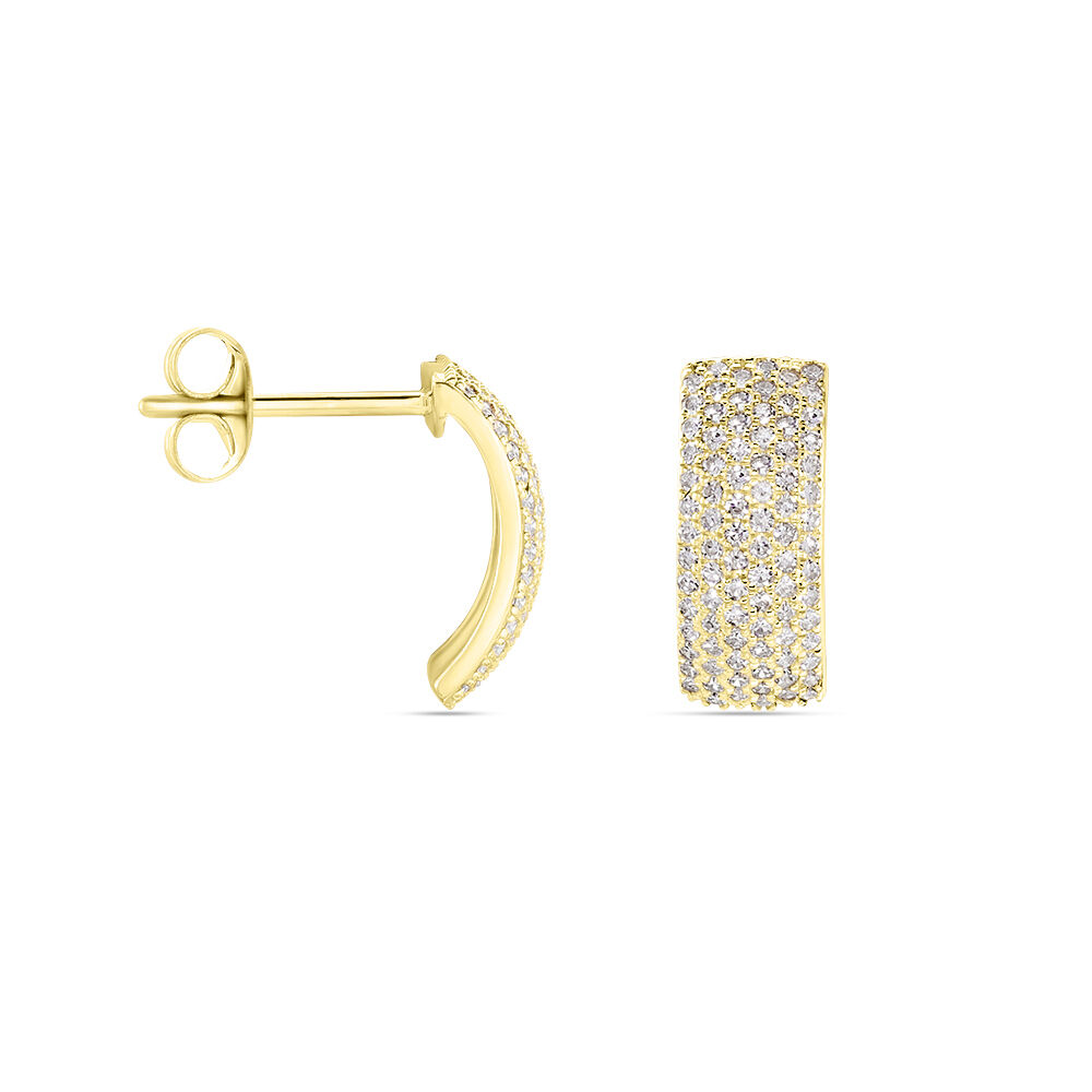 Boucles D'oreilles Puces Charlotte Or Jaune Diamant - Puces Femme | Marc Orian