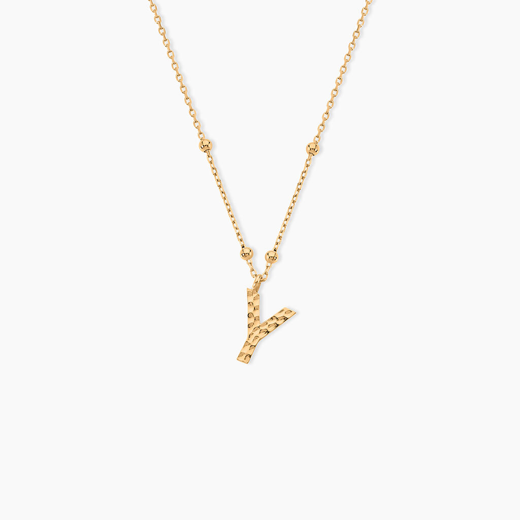 Collier Plaqu&eacute; Or Jaune Lettra - Colliers ete Femme | Marc Orian